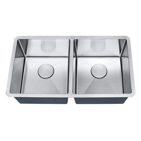 Imagem de Cuba inox dupla escovado arell 760x400x230mm - s202