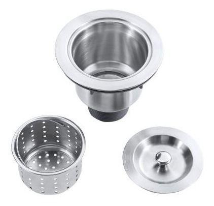 Imagem de Cuba Inox Gourmet Cozinha Dupla Com Válvula + Escorredor B