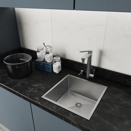 Cuba para Cozinha Retângular Dupla Linha Reta Inox 79,5x40x23 e