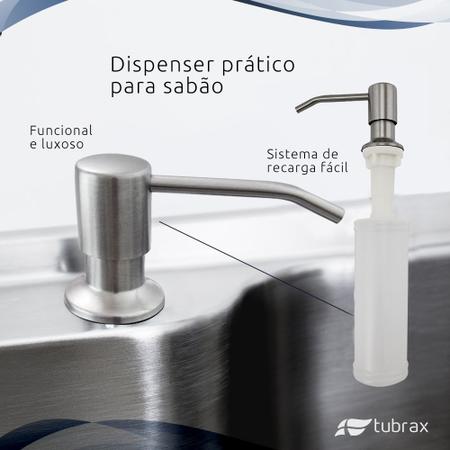 Imagem de Cuba Pia Cozinha Gourmet Luxo Com Acessórios Aço Inox 304