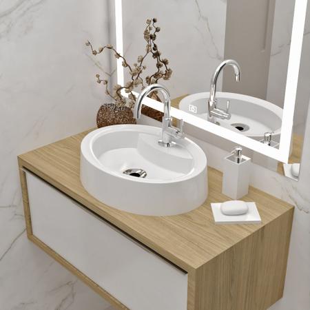 Imagem de Cuba Pia de Apoio Oval 44x34 Jade Beltempo para Banheiro ou Lavabo