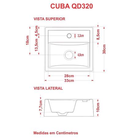 Imagem de Cuba Q32 C/Válvula 7/8"+ Sifão + Flexível Colorida