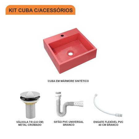 Cuba Q395 C/Válvula Metal 1" + Sifão e Flexível - Compace Imagem de Cuba Q395 C/Válvula Metal 1" + Sifão e Flexível