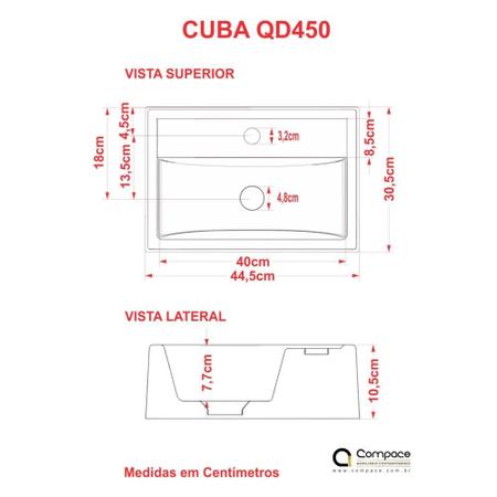 Imagem de Cuba Q45 C/Torneira Luxo 1195 Metal