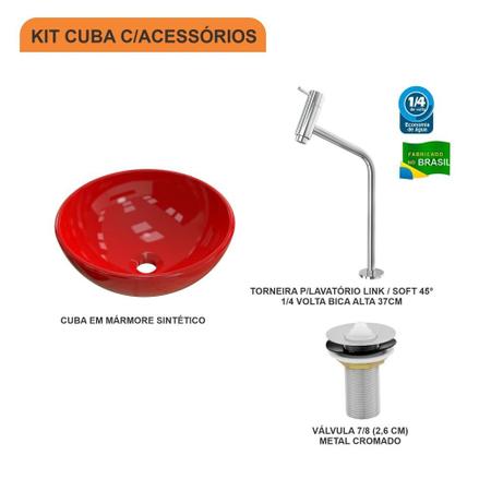 Cuba R35 C/Torneira Link 1062 Metal + Válvula 1" Colorida - Compace Imagem de Cuba R35 C/Torneira Link 1062 Metal + Válvula 1" Colorida