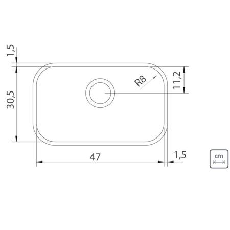 Imagem de Cuba Tramontina Aço Inox Prime 47x30x17 Número N 1 Cozinha Pia Lavínia Alto Brilho com Válvula Tramontina e Sifão