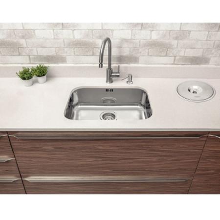 Cuba Tramontina Inox Alto Brilho N1 47x31x17 Kit Com Ladrão Imagem de Cuba Tramontina Inox Alto Brilho N1 47x31x17 Kit Com Ladrão