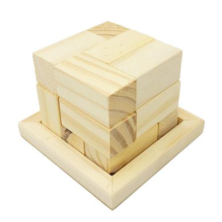 Brinquedo Educativo com 4 Quebra Cabeça Puzzle 3d Madeira - Cubo Store
