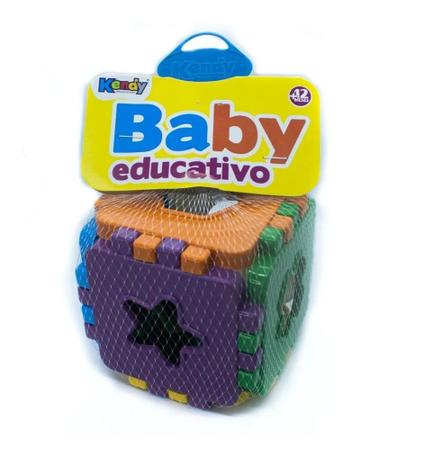 Cubo Didático Jogo De Encaixe As Peças Crianças Bebe 1 Ano - Kendy - CP