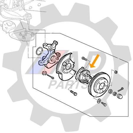 Imagem de Cubo de Roda Dianteira JEEP Cherokee Sport 2002 até 2007, com ABS, lado esquerdo (Motorista)