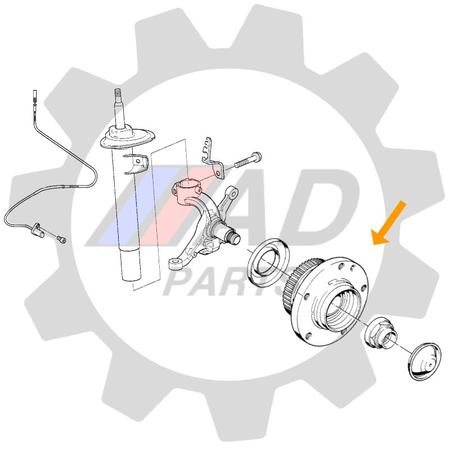Cubo de Roda Dianteiro FORD Mustang 1994 até 2004, com ABS - Perfect Fit Ind Imagem de Cubo de Roda Dianteiro FORD Mustang 1994 até 2004, com ABS