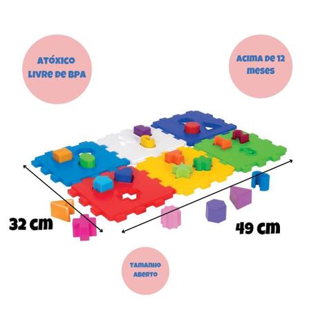 Cubo Didático Jogo De Encaixe As Peças Crianças Bebe 1 Anos Infantil  Educativo Brinquedo