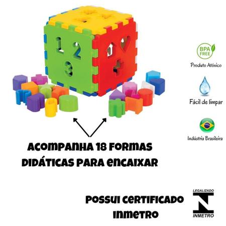 Brinquedo Educativo Cubo Didático com Blocos Merco Toys com o menor preço -  Compra Fácil