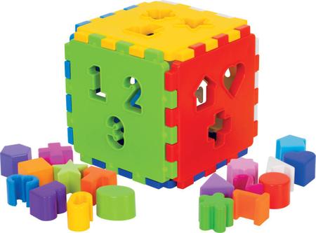Imagem de Cubo Didático Colorido C/ Blocos De Encaixar MercoToys