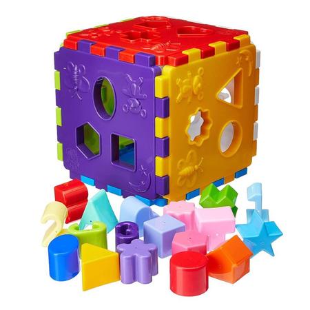 Imagem de Cubo Didático Educativo Com Formas Geométricas, Letras E Números - MercoToys