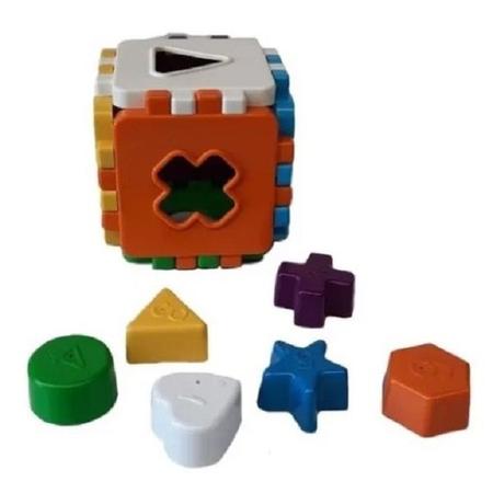 Cubo Didático Jogo De Encaixe As Peças Crianças Bebe 1 Ano - Kendy - CP