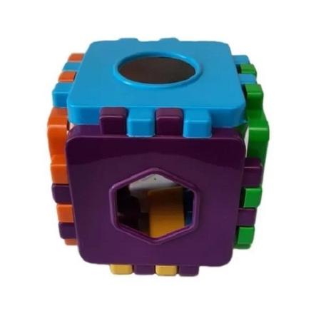 Cubo Didático Jogo De Encaixe As Peças Crianças Bebe 1 Ano - Kendy - CP