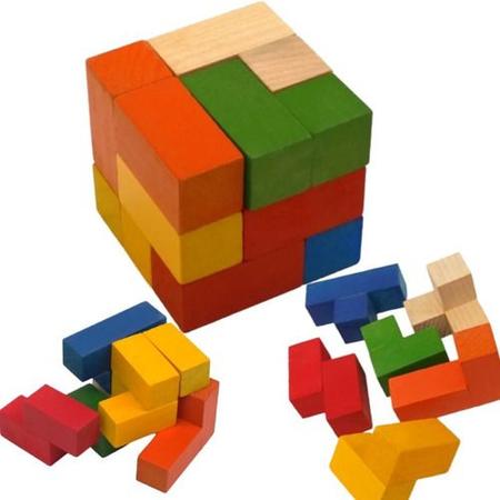 Brinquedo Educativo com 4 Quebra Cabeça Puzzle 3d Madeira - Cubo Store