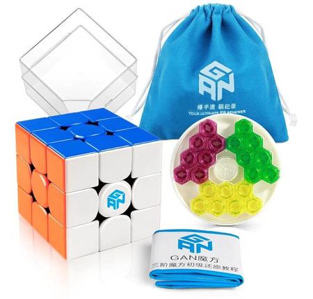 Cubo Mágico Profissional Gan 3x3x3 Magnético 356M + porcas GES :  : Brinquedos e Jogos