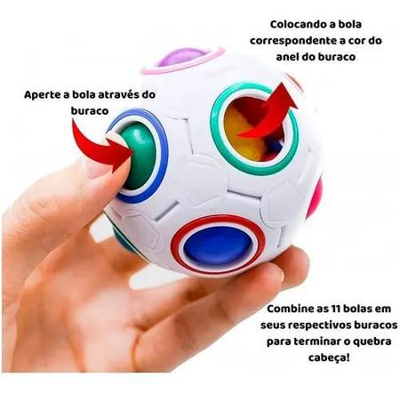 Jogo Mágico de Quebra-cabeça de Bola Rainbow Puzzle Ball Fidget Jogo de  Habilidade com Bolas de Alívio do Stress, Rainbow Puzzle Cube Kids Rainbow