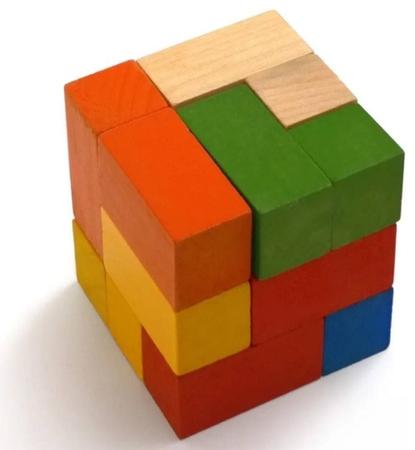 Imagem de Cubo magico de madeira de encaixe