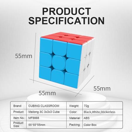 Cubo Mágico Profissional 3x3x3 Moyu Meilong Stickerless