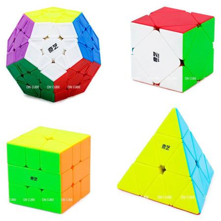 Kit 4 Cubos Mágico Pyraminx Megaminx Skewb Square Envio Ja