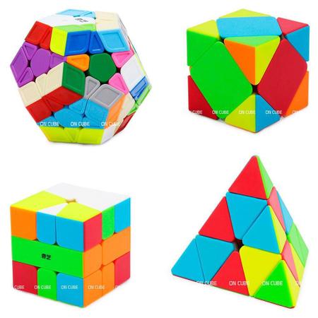 Kit 4 Cubos Mágico Pyraminx Megaminx Skewb Square Envio Ja