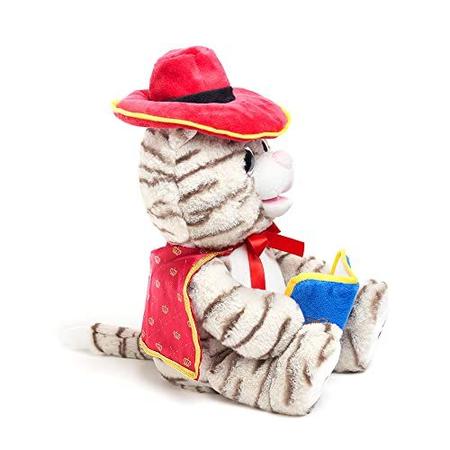 Imagem de Cuddle Barn - Sir Catsby The Storyteller  Cat Animated Storytelling Stuffed Animal Pelúcia Brinquedo Lê 5 Contos de Fadas, Movimento da Boca, Movimento Balançando, Luzes Para Cima, 12 polegadas