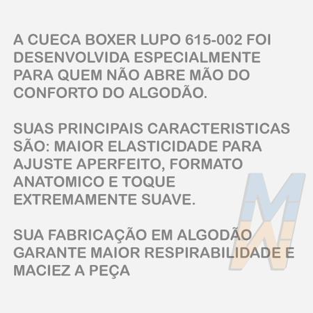 Imagem de Cueca Box Boxer Lupo 615-002 Cós Elástico Confortável Algodão