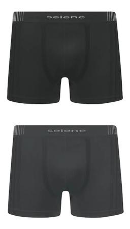 Imagem de Cueca Boxer Selene Sem Costura - 5 Pretas e 5 Cores Escuras