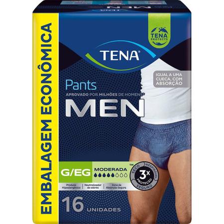 Cueca Descartável Tena Pants Men G/EG 16 Unidades - Roupa Íntima  Descartável - Magazine Luiza