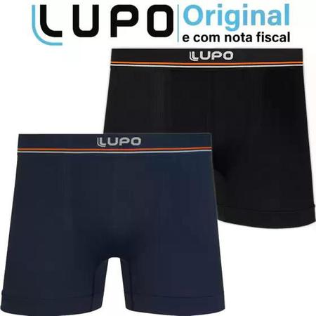 Kit 2 Cueca Lupo Underwear Boxer Preto e Marinho