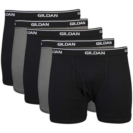 Cuecas boxer Gildan Platinum em algodão preto, pacote com 5