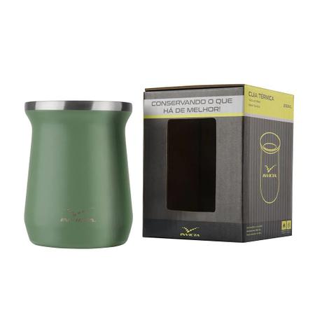 Cuia Térmica Invicta em Aço Inox 250ml Verde - Coleman Imagem de Cuia Térmica Invicta em Aço Inox 250ml Verde