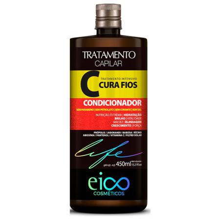Imagem de Cura Fios 450ml Shampoo + Condicionador  Tratamento Intensivo Nutrição Hidratação Brilho Crescimento