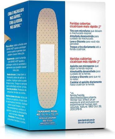 Imagem de Curativo Adesivo Band-Aid Transparente Respirável 1,9cm x 7,6cm Johnsons 40 unidades