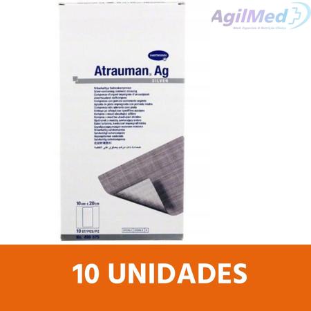 Imagem de Curativo Atrauman ag 10 X 20 cm  - Caixa kit C/10 - Hartmann