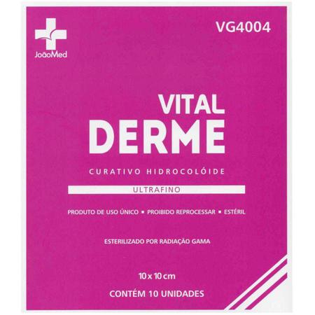 Imagem de Curativo Hidrocolóide Ultrafino Vital Derme 10x10 cm Caixa c/10 unidades