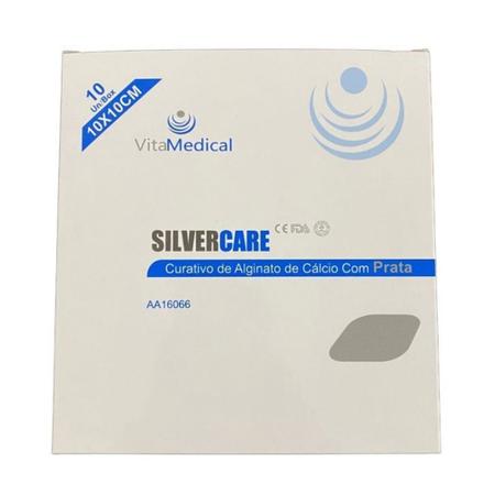 Imagem de Curativo Silvercare Alginato Cálcio e Prata CX 05un 10x10cm