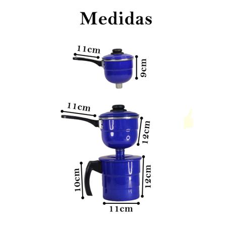 Imagem de Cuscuzeiro Panela para cuscuz duas porções Mini  Azul 2 und