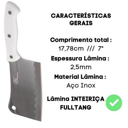 Cutelo Profissional Faca Inox Não Enferruja Robusto Extremamente Afiado Boa  Pegada 7 Poleg - SQ - Cutelo - Magazine Luiza