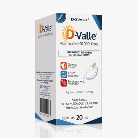 Imagem de D-Valle Vitamina D3 10.000UI 20ml - Dovalle