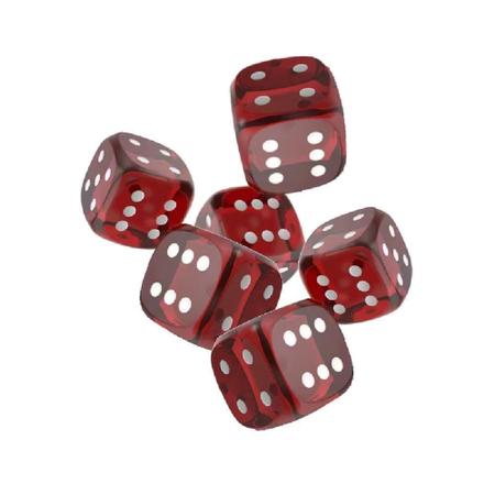 Imagem de Dados Vermelhos Translucido para jogos de tabuleiro - Solapa