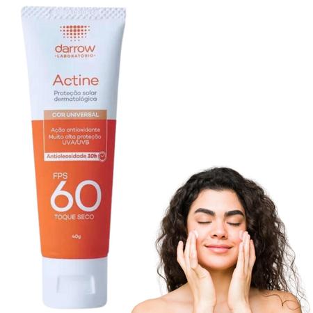 Imagem de Darrow Actine Protetor Solar Facial Cor Universal FPS60 Antioleosidade Pele Mista Oleosa