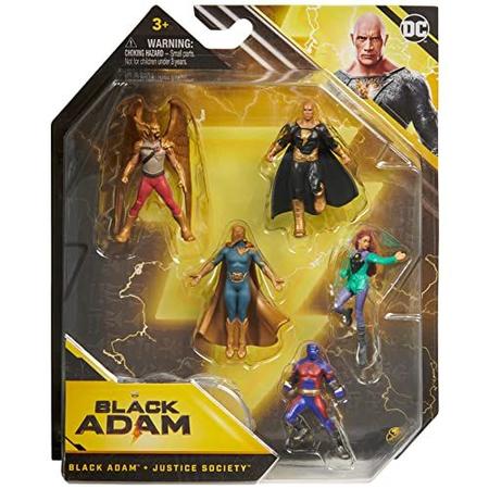 Imagem de DC Comics, Black Adam Justice Society Set 5-Pack, 2 polegadas Action Figures com Stands, Black Adam Movie Collectible Kids Toys, Idades 3 e acima