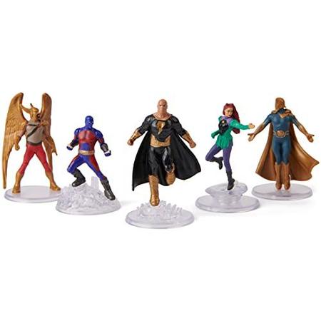 Imagem de DC Comics, Black Adam Justice Society Set 5-Pack, 2 polegadas Action Figures com Stands, Black Adam Movie Collectible Kids Toys, Idades 3 e acima