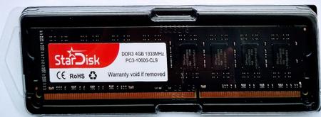 Imagem de DDR3 MEMÓRIA 4GB 1333MHz PC3 10600 CL9 STARDISK DESKTOP