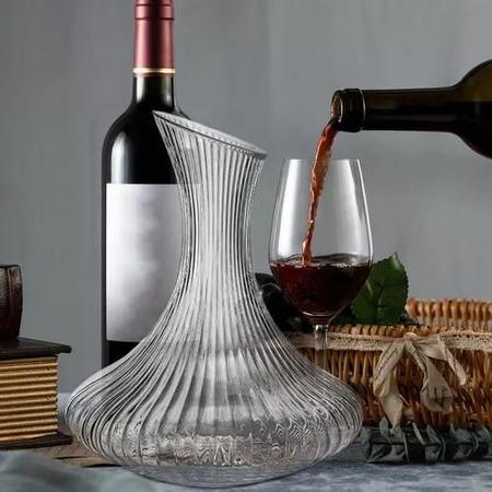 Imagem de Decanter para Vinho Ribbed Canelado Transparente 1700ml