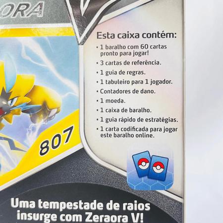 Baralho Pokemon Batalha V Zeraora Deoxys Box 60 Cartas - Loja Zuza